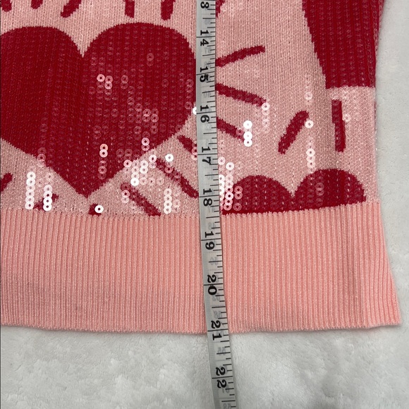 M by Marled Pink & Red Knit Heart Sequin Sweater (Size S) ✨ - Picture 8 of 11